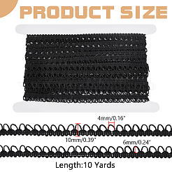 10 ярд полиэстеровой плетеной отделки с эластичными петлями для пуговиц&nbsp;EC-WR0001-02B