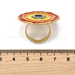 Кольца из нержавеющей стали 304 с эмалью для женщин&nbsp;RJEW-Z096-01G-02