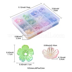 480шт 12 цвета акриловые колпачки для бусин&nbsp;OACR-FS0002-24