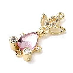 Латунные микропаве прозрачные кубические цирконии подвески-фигурки для рыбок&nbsp;KK-K375-26G