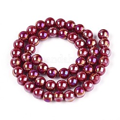 Гальванические непрозрачные стеклянные бусины&nbsp;LS-GLAA-T032-P8mm-AB23