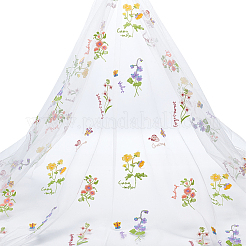 2 ярд полиэстеровой вышивки 3D цветочная сетчатая ткань&nbsp;DIY-WH0622-383A