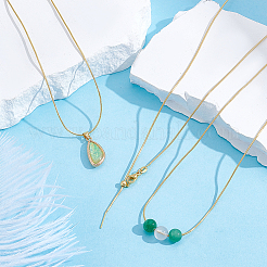 12 шт. 1 мм латунная круглая змейка цепочка регулируемые слайдеры ожерелья&nbsp;NJEW-NB0001-31