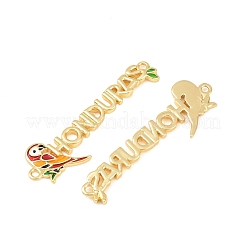 Подвеска-шарм в виде птицы из латуни с эмалью и надписью 