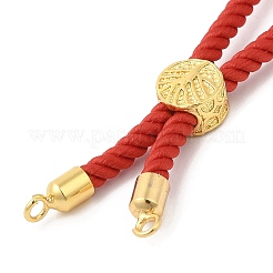 Серебряные браслеты из витого нейлонового шнура&nbsp;DIY-B066-03G-15