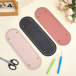 3 шт. 3 цвета овальные сумки из искусственной кожи для вязания крючком&nbsp;AJEW-CL0001-77