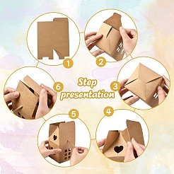 10 набор бумажных коробок для конфет в форме домика&nbsp;CON-YW0001-74A