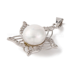 Подвески из чистого серебра 925 пробы с родиевым покрытием и прозрачным микропаве циркония&nbsp;STER-C009-06P