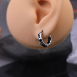 Винтажные серьги-кольца из нержавеющей стали 304 с полой резьбой.&nbsp;FS-WG5B67A-01