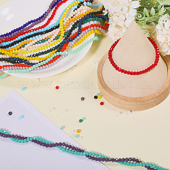 21 нитка 21 цвета непрозрачные однотонные стеклянные бусины нити&nbsp;EGLA-GO0001-03