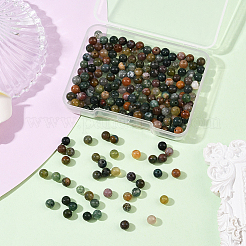 200 шт. бусины из натурального индийского агата&nbsp;G-SP0001-20A