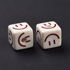 Непрозрачные печатные бусы акриловые&nbsp;LS-MACR-C007-01L