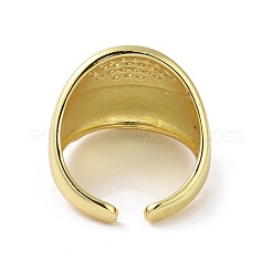 Открытая манжета из латуни с микропаве из прозрачного кубического циркония для женщин&nbsp;RJEW-M165-03A-G