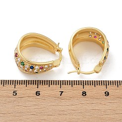 Латунные микро проложить серьги обруча кубического циркония&nbsp;EJEW-F895-23B-G