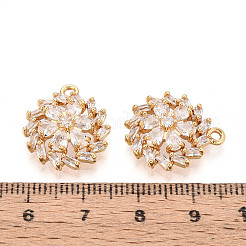 Подвески из латуни с прозрачным фианитом&nbsp;KK-T077-34G