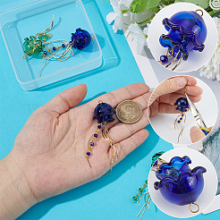 4 шт. подвески из латуни и стекла двух цветов&nbsp;PALLOY-WR00029