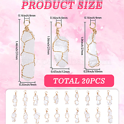 20 шт. подвески с заостренным кончиком из натурального кварцевого кристалла&nbsp;FIND-SC0019-82