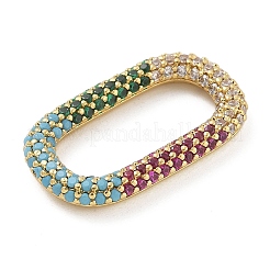 Стойка покрытие латунь микропаве кубический цирконий овальные соединительные кольца&nbsp;KK-A234-006G