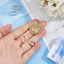 4 шт. 2-х цветные латунные застежки с микропаве из кубического циркония&nbsp;KK-HS0015-11