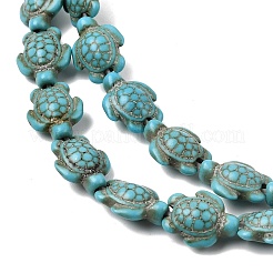 Синтетических нитей бирюзовые бусы&nbsp;G-E456-35D-8x10mm