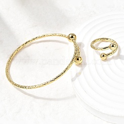 201 комплект браслетов-манжет и колец-манжет из нержавеющей стали&nbsp;SJEW-Z004-01G-01