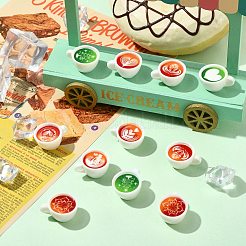 40 шт. 8 стиля непрозрачной смолы для украшения кофейной чашки&nbsp;CRES-CJ0001-83