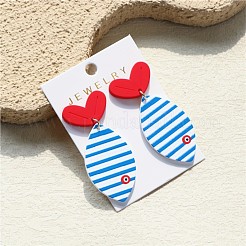 Летние пляжные полосатые акриловые серьги-гвоздики&nbsp;FS-WG25FC5-01