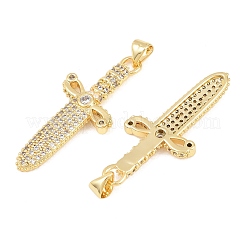 Латунные микропаве прозрачные подвески с фианитом&nbsp;KK-C170-19G