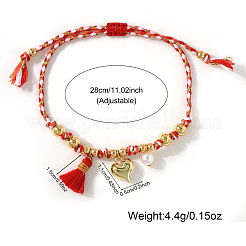 Браслеты с подвесками в виде сердечек из сплава&nbsp;YY7958-2