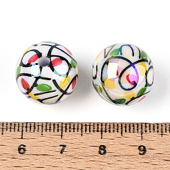 Печатные непрозрачные акриловые бусины&nbsp;MACR-T048-05A