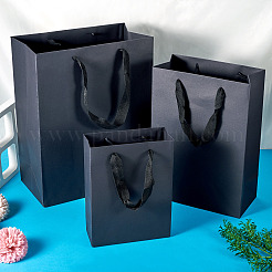 15 шт. 3 размера прямоугольные бумажные подарочные сумки для хранения с ручкой&nbsp;ABAG-TA0001-73B