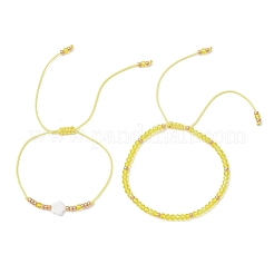 2 шт. регулируемый набор браслетов из бисера и стеклянных бусин для плетения&nbsp;BJEW-MZ00287-03