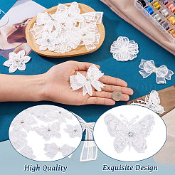 16 шт. 8 стиля полиэстеровое кружево вышитые нитки приклеиваемые/пришивные нашивки&nbsp;PATC-TA0001-13