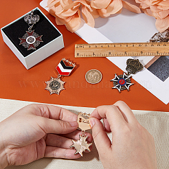 4 шт. 4 стиля брошь-булавка в виде звезды и креста из железа и эмали&nbsp;JEWB-FH0002-16