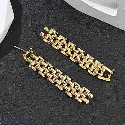 Латунные болтающиеся серьги&nbsp;EJEW-A133-01G