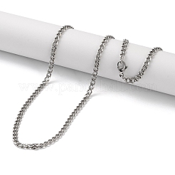 Ожерелья из кубинской цепи из нержавеющей стали 304 для мужчин&nbsp;NJEW-B117-01B-P