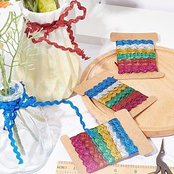 6 ярд 6 цвета ленты из полиэстера с волнистой бахромой&nbsp;LS-OCOR-WH0080-44B