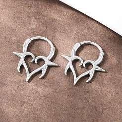 Серьги-хрящи в форме сердца с шипами из нержавеющей стали 316&nbsp;AJEW-C044-13AS