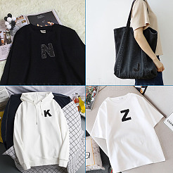 Нашивки со стразами в виде алфавита&nbsp;FW-TAC0001-01E