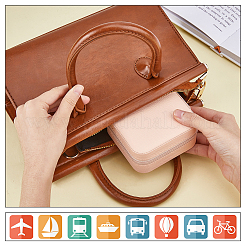 Квадратная коробка на молнии из ПВХ с ворсом для хранения ювелирных изделий&nbsp;CON-WH0099-03A