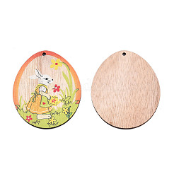 Большие подвески из дерева с односторонним принтом&nbsp;WOOD-N005-90-C01