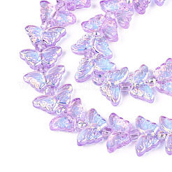 Прозрачность гальванизированные стеклянные бусины нити&nbsp;GLAA-T023-39A-05