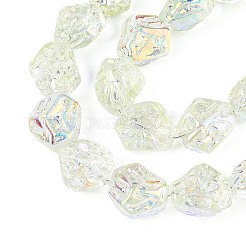 Прозрачность гальванизированные стеклянные бусины нити&nbsp;GLAA-T023-41A-07