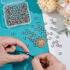 200 шт. кольцевые разделительные бусины из нержавеющей стали 304&nbsp;STAS-UN0058-87D-P