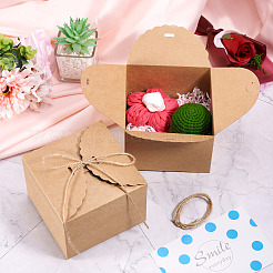 10 шт. квадратных подарочных коробок из крафт-бумаги&nbsp;CON-TA0001-13