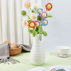 Ручная работа крючком пряжа цветочные украшения с железной проволокой&nbsp;AJEW-GA0008-98