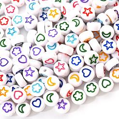 Белые непрозрачные акриловые бусины&nbsp;MACR-YW0001-19D