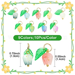 90шт 9 цвета акриловые подвески&nbsp;PALLOY-YW00152