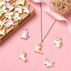 40шт 5 стиля подвески из непрозрачной смолы в виде единорога&nbsp;RESI-CJ0002-83