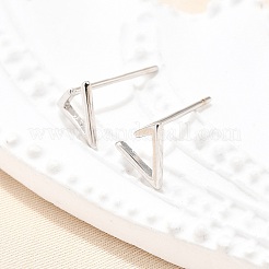 Серьги-гвоздики из стерлингового серебра s925&nbsp;EJEW-P305-01B-P